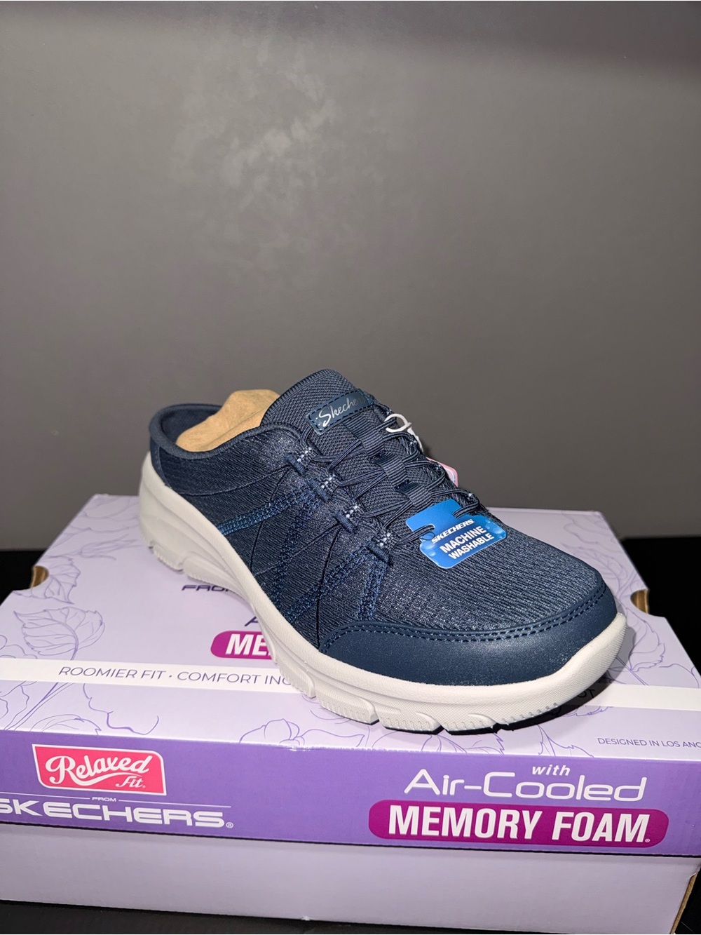Skechers Kids Navy Blue Slip-On Memory Foam Sneaker